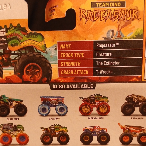Hot Wheels Monster Trucks Rageasaur Dino - Picture 3 of 3